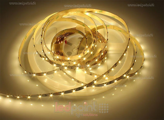 Immagine di Striscia led 5m bianco caldo 2900-3100K 3528 60led/m 12V 4,8W/m