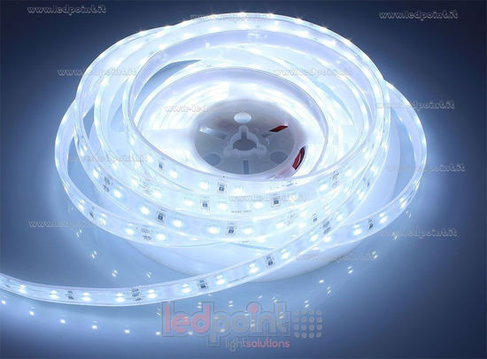 Picture of LED strip 5m cool white 6000-6500K 2835 60led/m IP67 silicone Honglitronic 24V