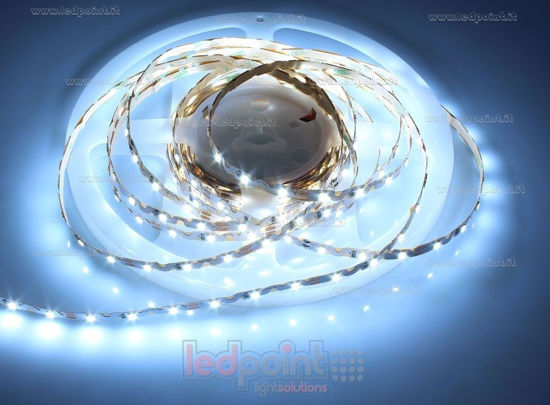 Immagine di Striscia led 5m bianco freddo 6000-6500K 2835 60led/m Honglitronic 12V 8W/m, Zigzag PCB