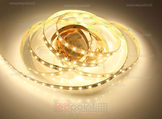 Immagine di Striscia led 5m bianco caldo 2900-3000K 2835 70led/m Honglitronic 24V 14,4W/m Made in Italy