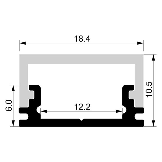 Immagine di Profilo in alluminio 19x11mm, 2 metri