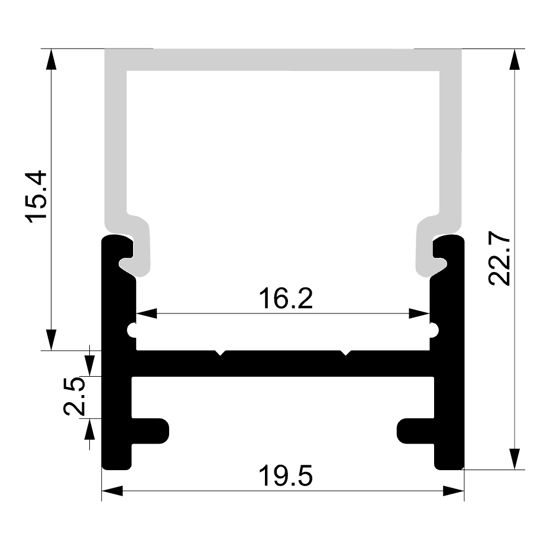 Immagine di Profilo in alluminio 20x23mm, 2 metri