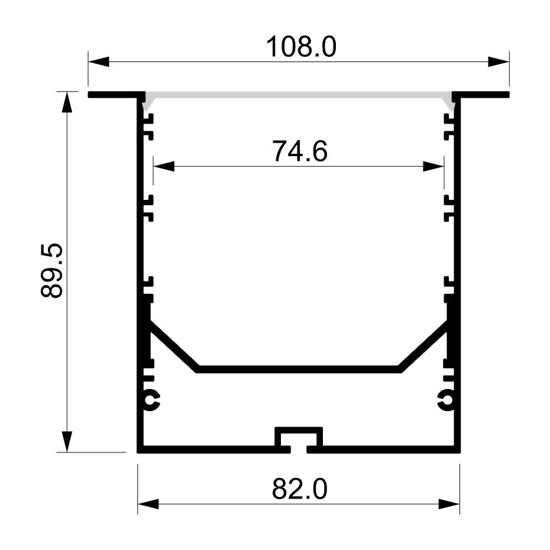 Immagine di Profilo in alluminio 80x90mm, 3 metri