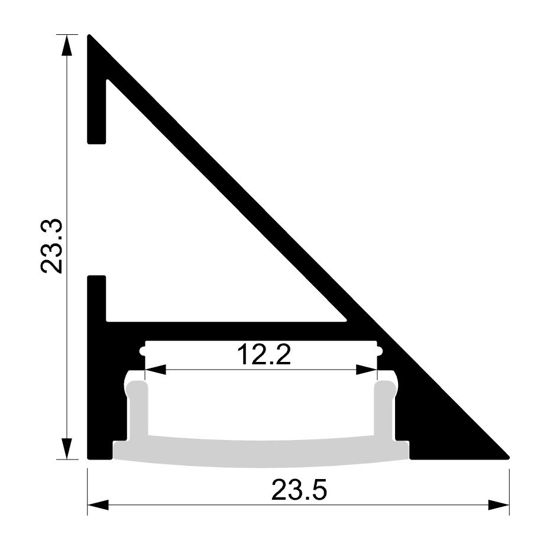 Immagine di Profilo in alluminio da parete 23x23mm, 2 metri