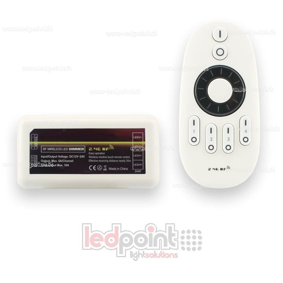 Bild von Dimmer für LED-Streifen mit RF Fernbedienung 4 Zonen 2.4GHz 12/24V max. 10A