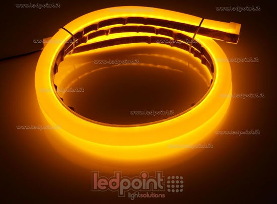 Picture of LED strip 5m yellow 2835 120 led/m 24V 9,6W/m, IP67 yellow neon silicone