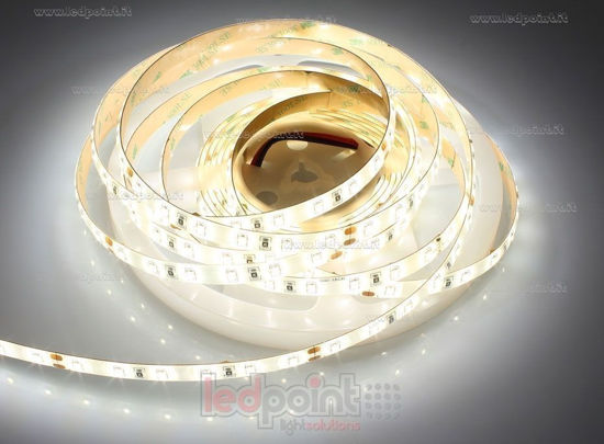 Immagine di Striscia led 0,7m bianco caldo 3350-3550K 2835 60led/m IP53 (IP65) Honglitronic 24V 14,4W/m
