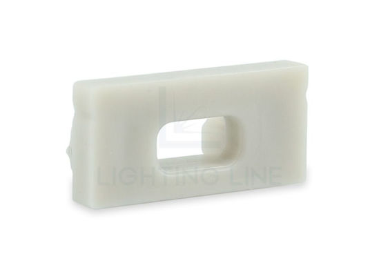 Immagine di Tappino grigio con foro per cavo di alimentazione per profilo in alluminio SL08-03
