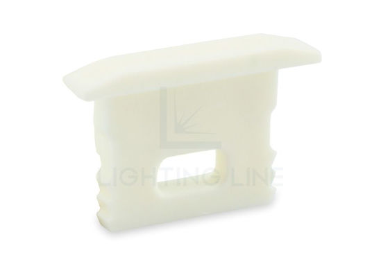 Bild von Weiß Endkappe mit Loch für Versorgungskabel für RE02-03 Aluminiumeinbauprofil