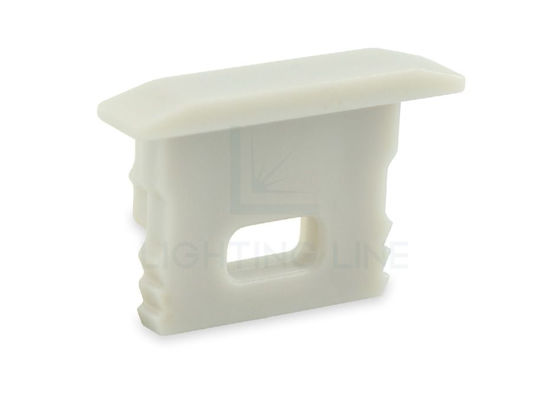 Immagine di Tappino grigio con foro per cavo di alimentazione per profilo in alluminio da incasso RE02-03