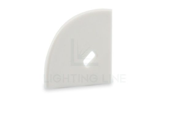 Bild von Graue runde Endkappe für AN04-09 und AN05-09 Aluminiumwinkelprofil mit Loch für Versorgungskabel