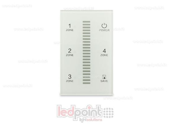 Immagine di Telecomando da parete touch monocromatico 4 zone 1 scena radio frequenza 2,4 GHz (100-277V AC) per tecnologia ZigBee