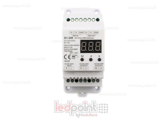 Immagine di Triac DMX 512 dimmer barra DIN, 2 canali da 1.2A
