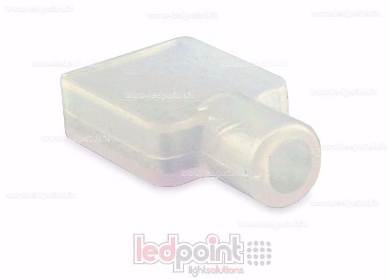 Bild von Transparenter 12mm Silikon-Endverschluss mit Loch für LED-Streifen-Stromkabel, mit IP64 und IP67 Schutz
