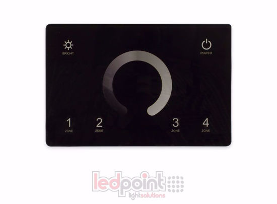 Picture of DMX master and 4 zones black wall single-colour RF 120x80mm remote control for box 503