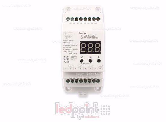 Bild von Empfangsgerät Kontroller RGBW 12/24V, 4ch*5A, RF 2.4G for DIN bar