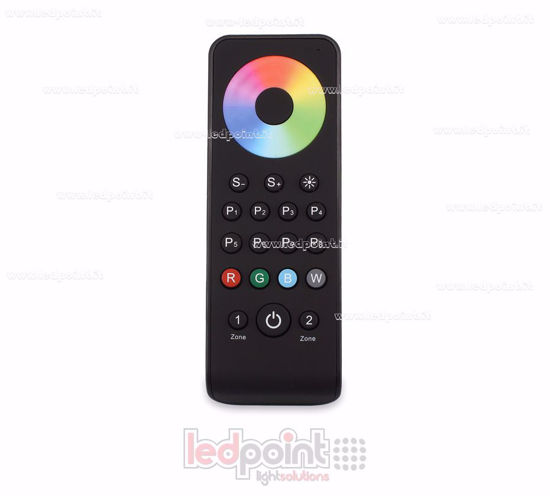 Picture of 2 zones RGB/RGBW black remote control with magnet, RF2.4G
