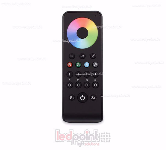 Bild von 4 Zonen RGB/RGBW schwarze Fernbedienung mit Magnet, RF2.4G