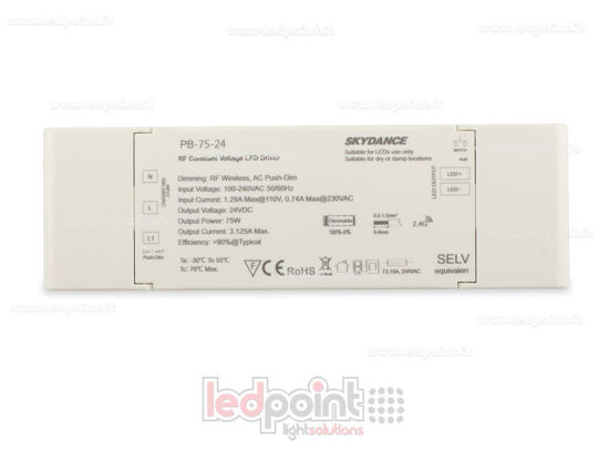 Immagine di Alimentatore 75W 24V RF Wireless, Push-Dim SkyDance