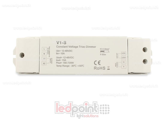 Immagine di Dimmer monocromatico con pulsante e triac 12/48V, 1ch*15A