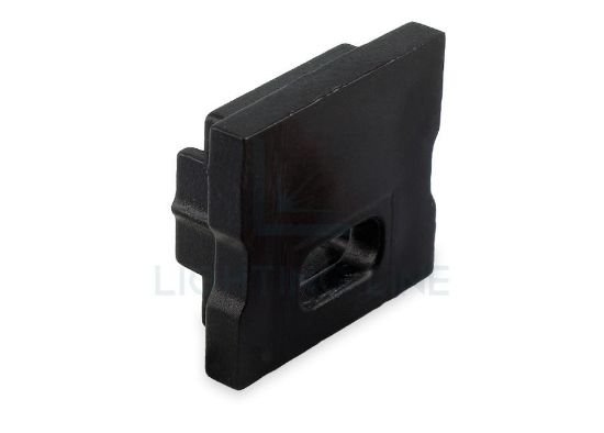 Bild von Schwarz Endkappe mit Loch für Versorgungskabel für SL05-03 Aluminiumprofil