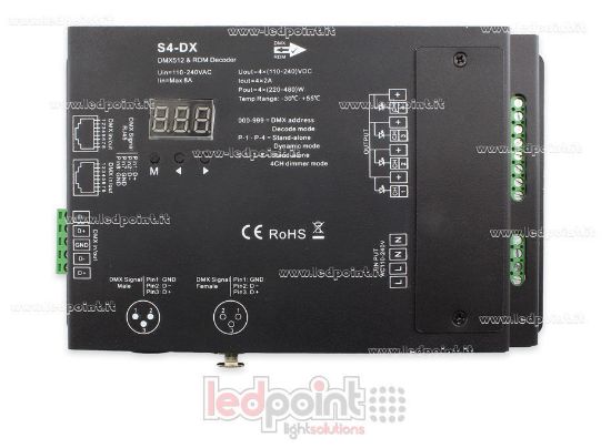 Picture of DMX 512 decoder, 4-channels 2A each, voltage 110-240VAC