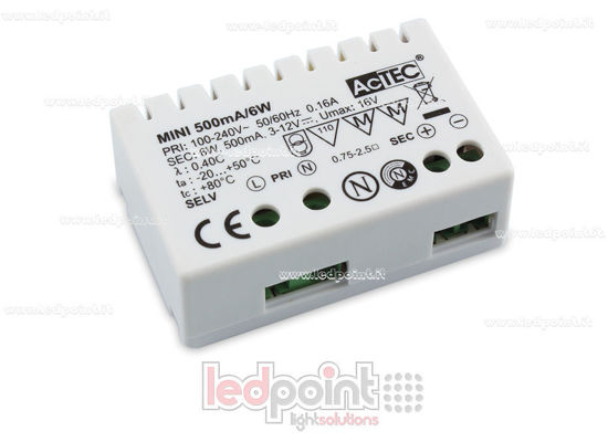 Immagine di Alimentatore Serie Mini 6W 500mA AcTEC