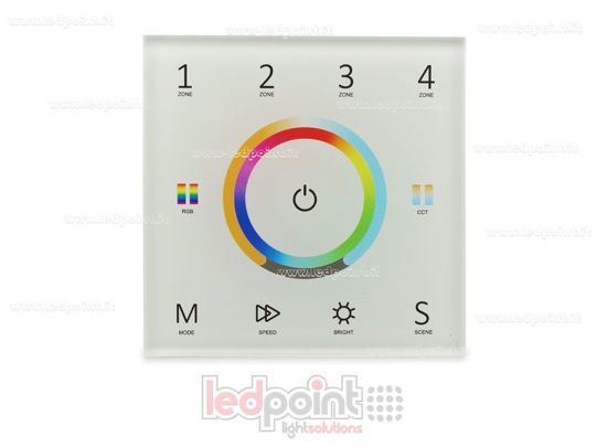 Bild von RGB+CCT Weiß Masterfernbedienung für Wand 4 Zonen RF2.4G + DMX512
