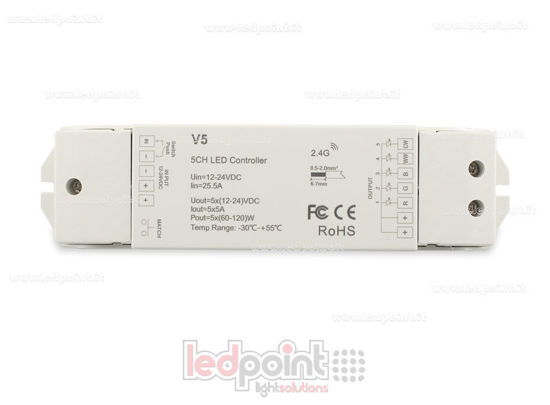 Picture of RGB+CCT controller 5/24V, 5ch*4A, RF 2.4G