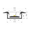 Immagine di Profilo in alluminio da incasso 32x10mm waterproof, 3 metri