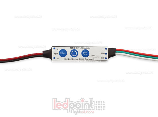 Immagine di Ricevitore dimmer mini CCT 12/24V, 2ch 2A/CH 3 tasti no RF