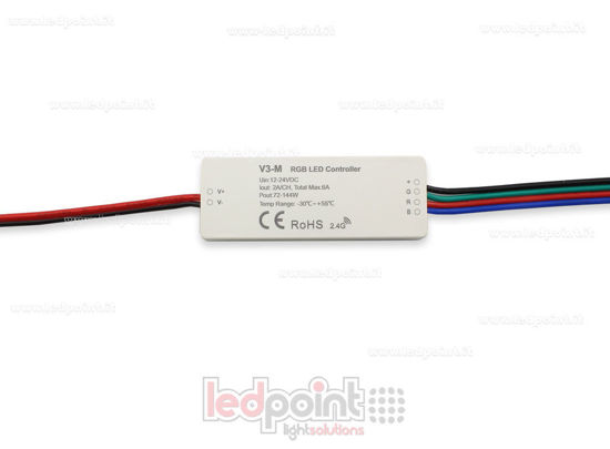 Picture of Mini RGB dimmer receiver 12/24V, 3ch 2A/CH, RF 2,4 GHz