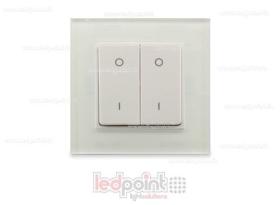 Immagine di Telecomando da parete in vetro 86x86mm monocromatico 2 zone RF2.4G