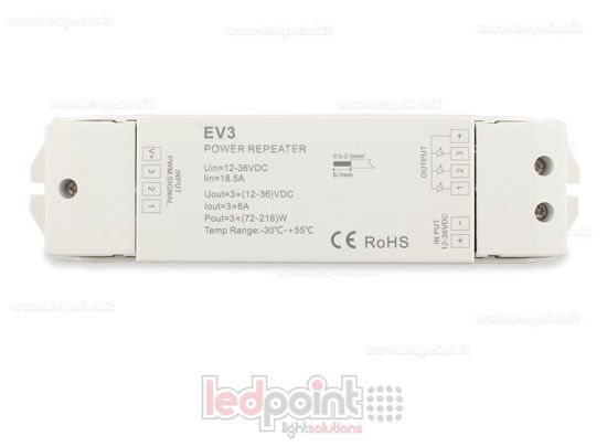 Immagine di Amplificatore RGB 18A (3 canali da 7A) 12-36V