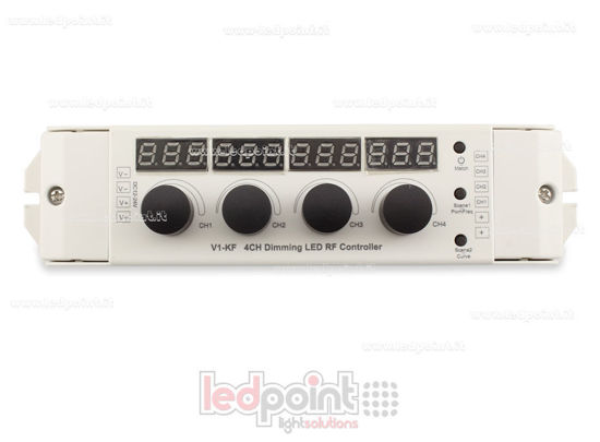 Immagine di Ricevitore dimmer monocromatico con 4 manopole, 12-24V, 4ch*4A, RF 2,4G