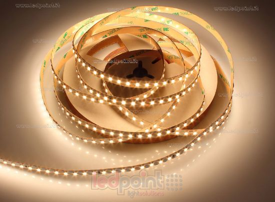 Immagine di Striscia led con spettro luminoso simile al sole 5m bianco caldo 3000K 3step 2835 CRI Ra>97 128led/m 24V 17W/m