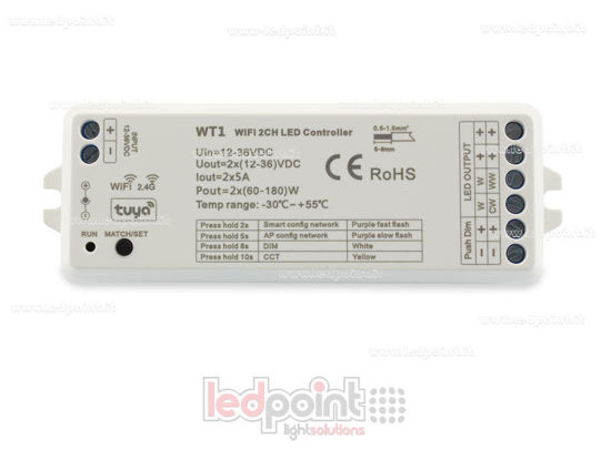 Immagine di Controller Wi-Fi e RF 2.4G, CCT e monocromatico + push dim