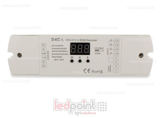 Bild von DMX 512 decoder, konstanter Strom 4 Kanäle 150-500mA jeder, 12-48V DC Spannung