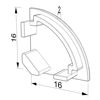 Bild von Graue runde Endkappe für AN02-08 und AN03-08 Aluminiumwinkelprofil