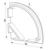Bild von Graue runde Endkappe für AN04-09 und AN05-09 Aluminiumwinkelprofil