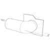 Immagine di Tappino sinistro bianco con tubo 32mm per profilo CC01-06-G3