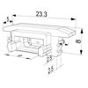 Bild von Graue Endkappe mit Loch für Versorgungskabel für RE01-03 Aluminiumeinbauprofil