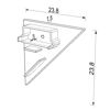 Picture of Grey right end cap for wall aluminium profile WL02-03