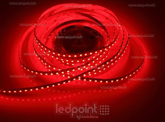 Immagine di Striscia led 5m rosso 3528 120led/m Honglitronic 24V 9,6W/m