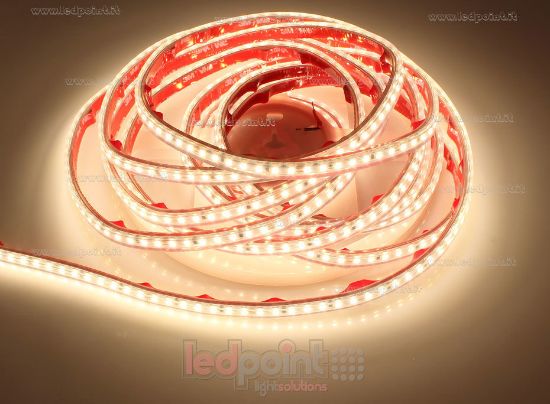 Bild von LED-Streifen 5m warm-weiß 3000K 3step 2835 140LEDs/m Honglitronic 24V 11W/m, PCB 6mm, IP65 dicker Syliconrohr