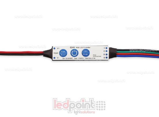 Picture of RGB mini dimmer receiver 12/24V, 3ch 1.5A/CH 3 keys no RF
