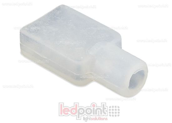Immagine di Tappino finale con foro per il cavo di alimentazione per Led Neon Flex 4mm