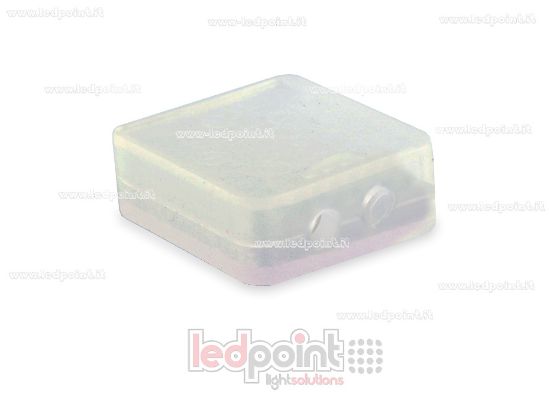 Bild von Transparenter 12mm Silikon-Endverschluss mit Doppelloch für LED-Streifen-Stromkabel mit IP64 und IP67 Schutz