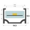 Bild von Aluminiumprofil 15x10mm für Silikon LED Streifen, 3 Meter