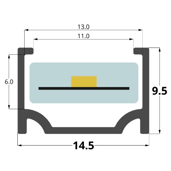 Profilo In Alluminio Per LED 100 Cm Con Copertura Trasparente – Canale Di Montaggio Per Strisce LED 12 Mm – Illuminazione Per Cucina, Bagno, Cameretta